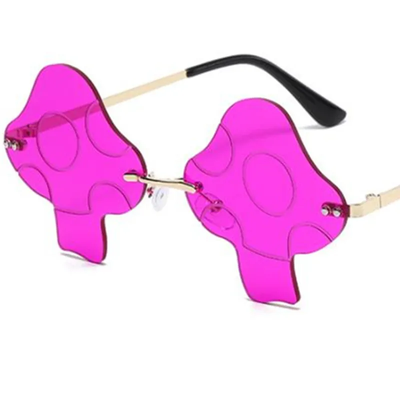 Fashion Rimless Sunglasses Personality Mushroom Sun Glasses Funny Goggles Masquerade Eyeglasses Ornamenta Eyewear A++