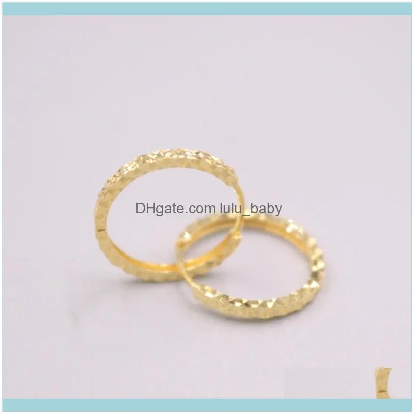Juvelryreal ren 18k gula guldörhängen gåva snidad cirkel båge cirka 1,5 g för kvinna hie drop leverans 2021 wlqn6