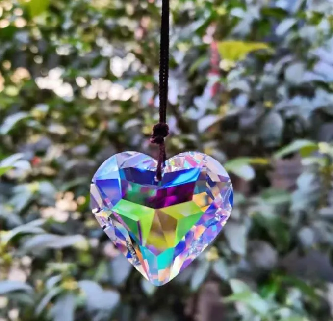 Grand Cristal Coeur Pendentifs Décorations De Jardin Prismes De Fenêtre  Lustre Attrape Soleil Ornement Suspendu Du 1,51 €