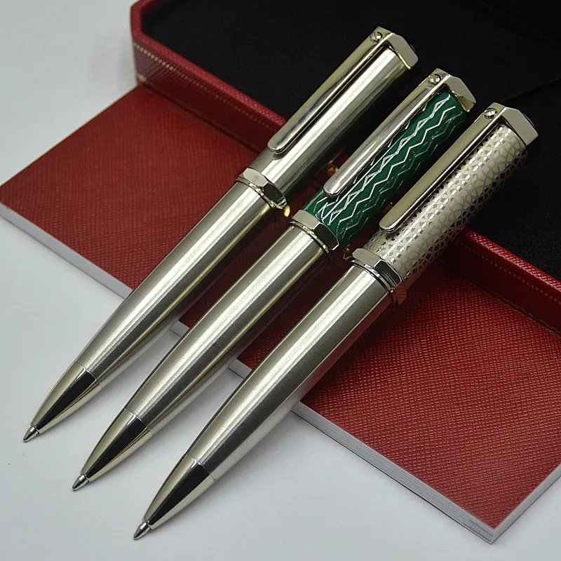 Limited edition Santos-Dumont Ballpoint Pen High quality Silver Black Metal Ball pens Writing Smooth office school supplies