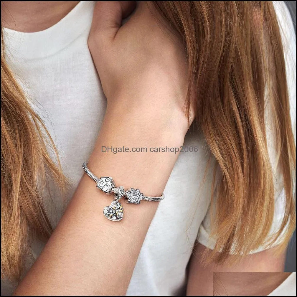 Sweet Home 100% 925 Sterling Silver Little House Charms Fit Original European Charm Bracelet Fashion Jewelry Accessories for Women