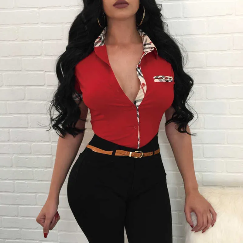 Camisa De Manga Corta De Verano Para Mujer Blusas Elegantes Para