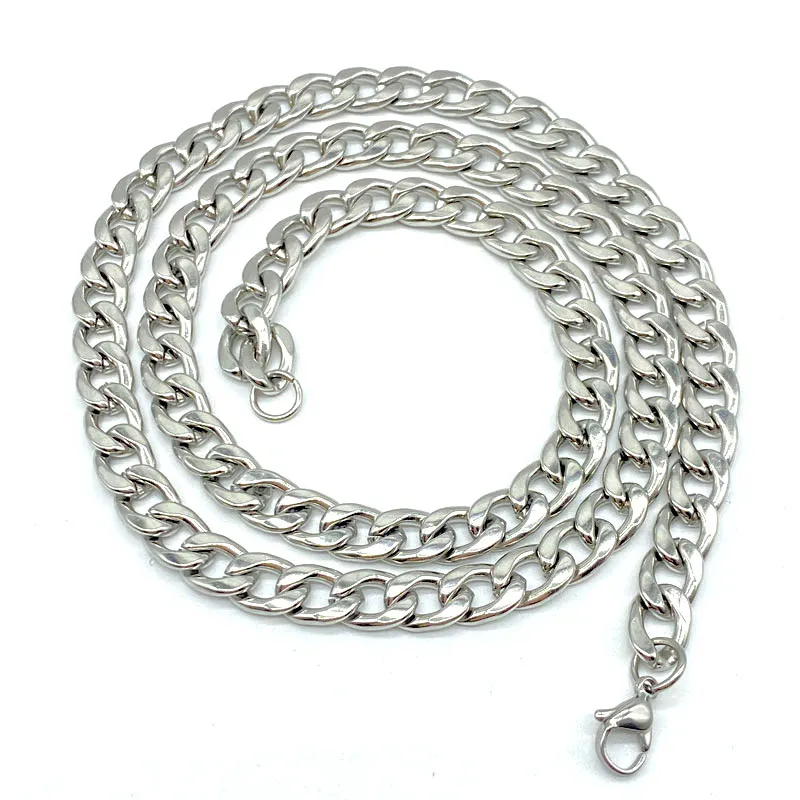 5MM 6MM 7MM Silver Plated Stainless Steel Chains Women Men Chokers For Hip Hop Necklaces Party Club Jewelry