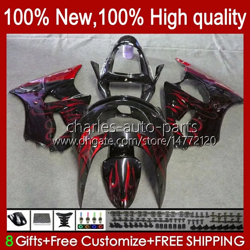 Moto Body For KAWASAKI NINJA ZX-6R 600CC ZX-636 ZX600 1998-1999 Bodywork 16No.6 ZX 636 600 C CC 6 R 6R ZX6R 98 99 ZX-600 ZX600CC ZX636 1998 1999 Fairing Kit red flames