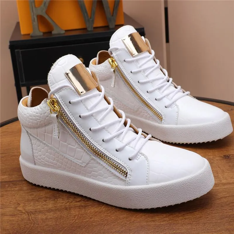 Nyaste Designer Sneakers Dragkedja Casual Skor Claskin Black Velvet Heighten Shoe Män Kvinnor Platform Trainers All-match High Top Sneaker