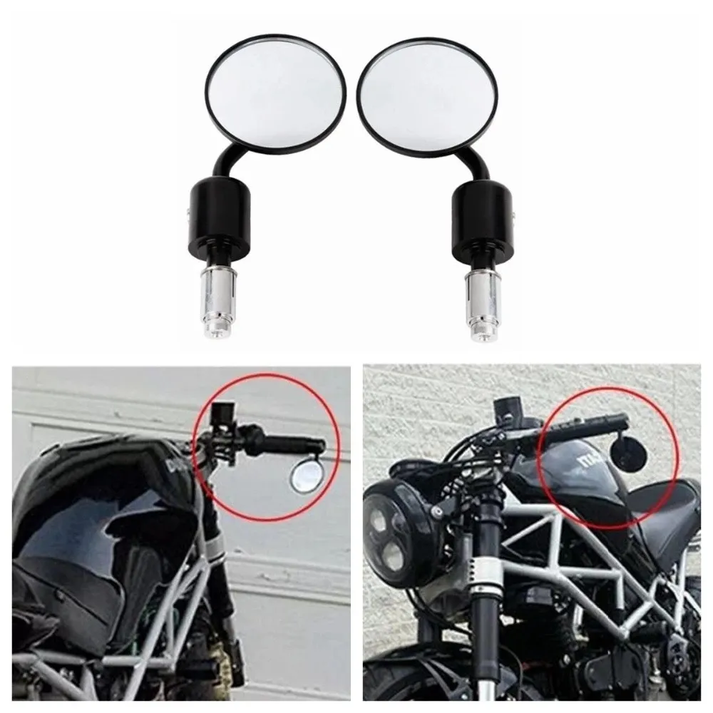 Moto cnc alumínio vista traseira lidar com barra final 7/8 "espelhos para kawasaki yamaha honda suzuki motocicleta chopper