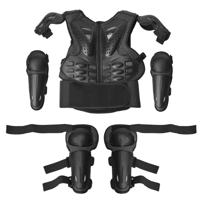 Motorcykel Armor Ungdom Barn Motocross Body Safety Protective Gear Vest ATV Dirt Bike Suit Bröst Spine Knee Elbow Guard Sport Equipment