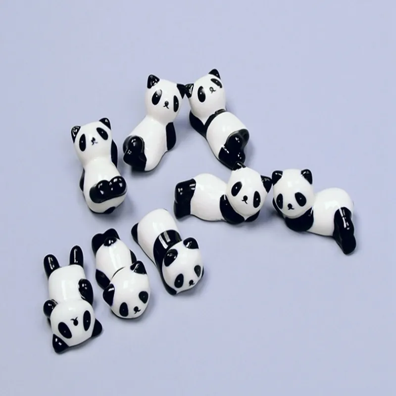 200PCS / Lot Keramiska Panda Chopsticks Stativhållare Sked Gaffelkniv Rest Rack Restaurang Bordsdisk Inredning