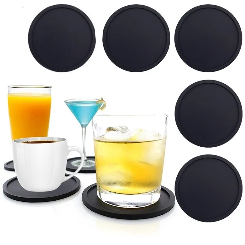 Posavasos de silicona caliente Posavasos antideslizantes Posavasos resistente al calor Posavasos suave para protección de mesa Vasos para beber T2I51718