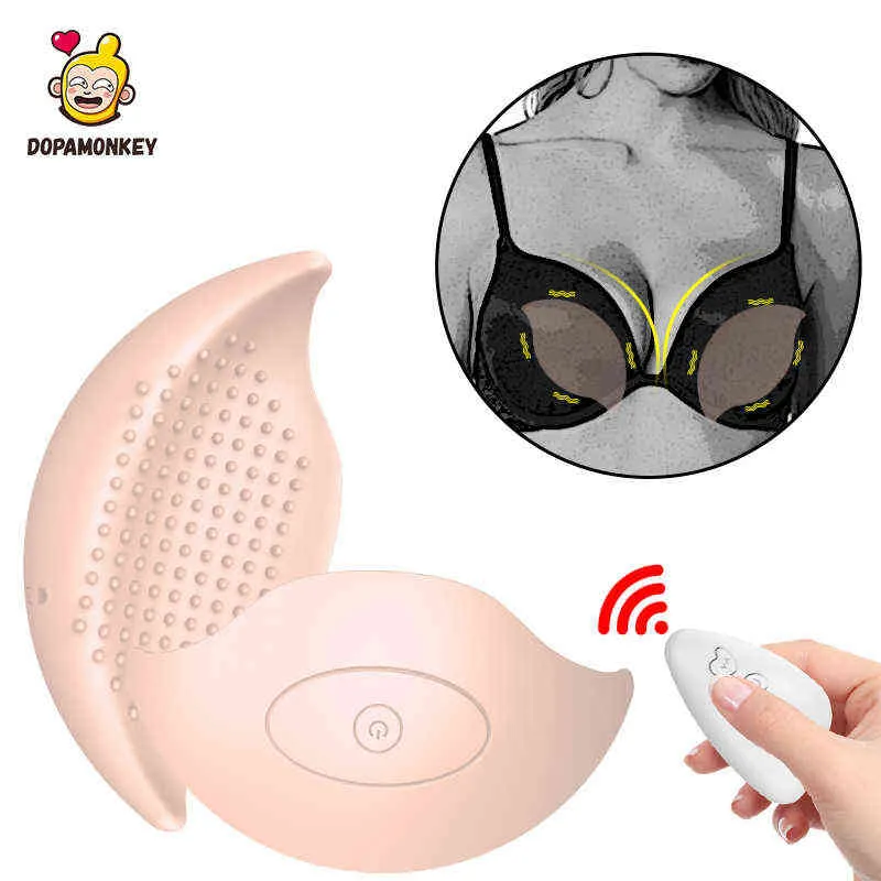 NXY Pump Toys DOPAMONKEY Una coppia 10 modalità Massaggio al seno per rilassare il torace Telecomando wireless Stimolare il vibratore del capezzolo sessuale per le donne Adulto 1126