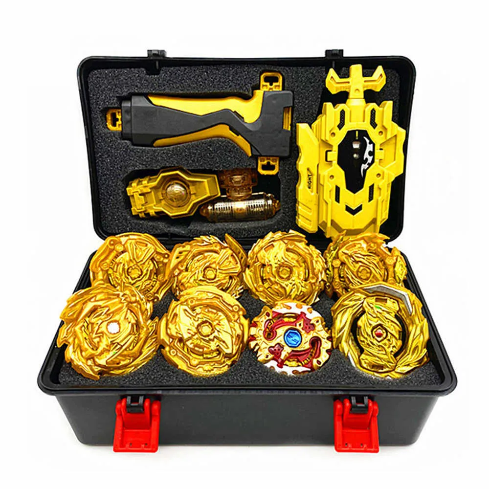 Beyblades Burst Złoty GT Zestaw Metalowe Fusion Żyroskop z kierownicą w skrzynce narzędziowej (opcja) Zabawki dla dzieci x0528