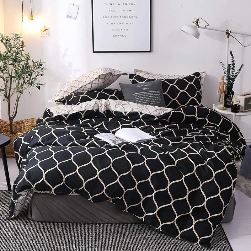 Bonenjoy 1 pc housse de couette 220x240 Dark Gray Color Duvet Cover Double  Size funda nordica cama 150 Queen/King Size Bed Cover 