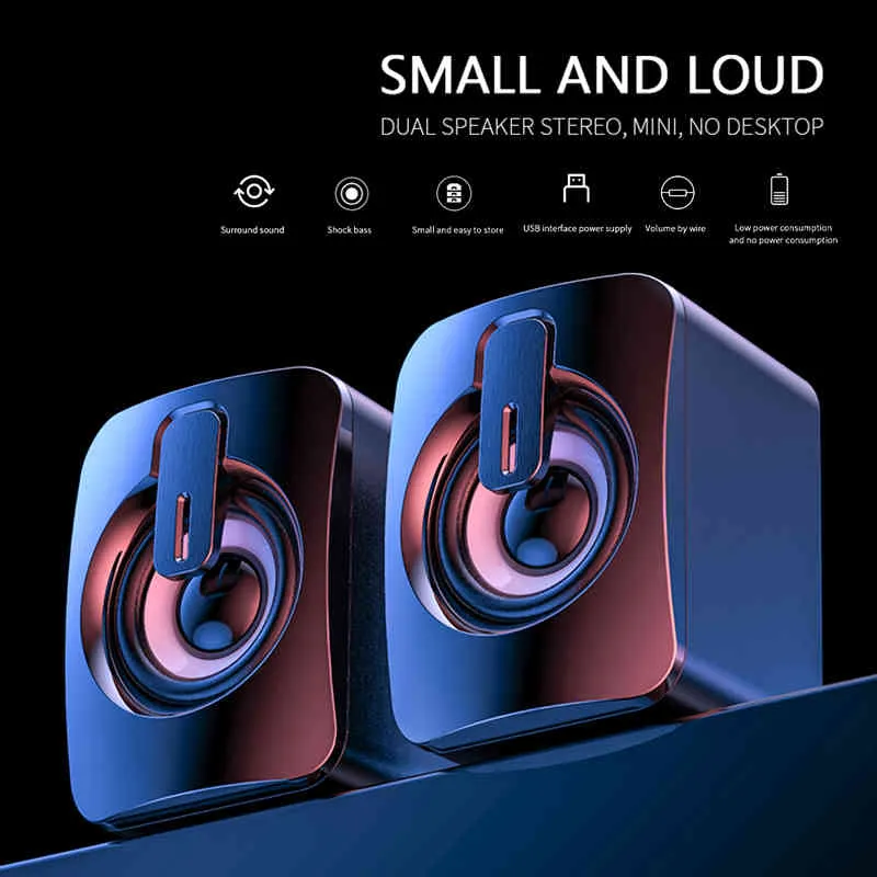 3D Stereo Geluid Surround Computer Speakers USB Bedrade Luidspreker PC Laptop Notebook Smartphones Luidsprekers