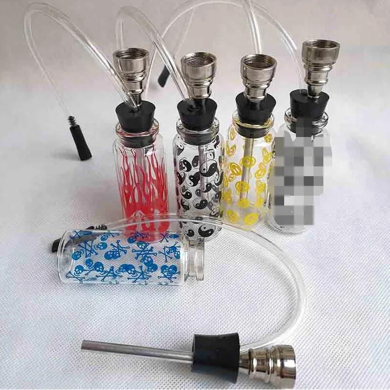 Newest Glass Bottle Smoking Jamaica Pipe Hookahs Water Bongs With Hose Tobacco Cigarette Herbal Pipes Tools Accessories Oil Rigs