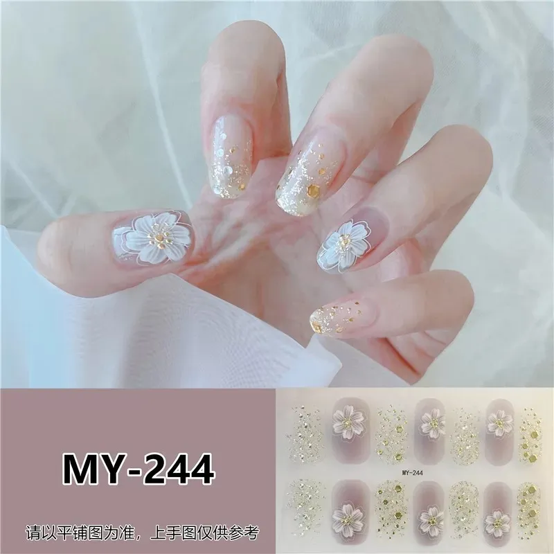 Wholesale 5D Crystal Fashion Korean Nail Wraps With 14