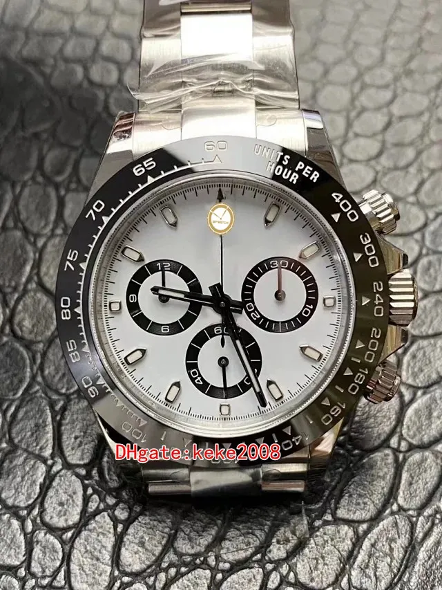 Clean 904L Super Watch 12.3mm Ultra Thin Eta Cal.4130 크로노 그래프 작동 40mm 코스 모노 그래프 Panda 116500 세라믹 방수 자동 기계 남성 시계