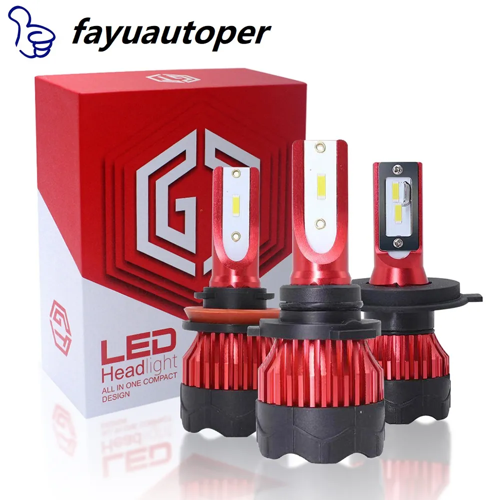 2PCS LED 12000LM / PAIR MINI CAR Headlight Lampor H1 H7 H8 H9 H11 Headlamps Kit 9005 HB3 9006 HB4 AUTO LAMPS 4300K ​​8000K