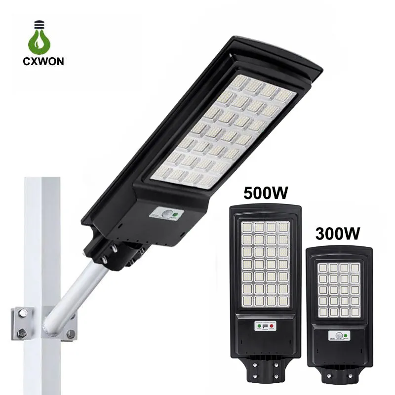 LED LAMPY SOLAR 300W 500W Czujnik radarowy Ulica Light Outdoor Ogrodowy Oświetlenie Ściana Światła Światła do szlaku Yard