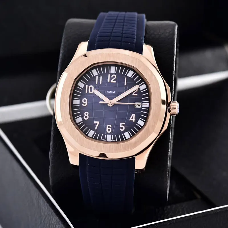 LMJLI-2021 MONTRE DE LUXE MENS 시계 2813 자동 이동 40mm 편안한 고무 스트랩 골드 쉘 5ATM 방수 발음 최고 품질의 손목 시계