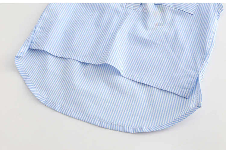  Hot Summer New Design 2-10 Years Birthday Gift Sweet Cute Blouse Stand Collar Sleeveless Baby Kids Girls Striped Shirt (13)