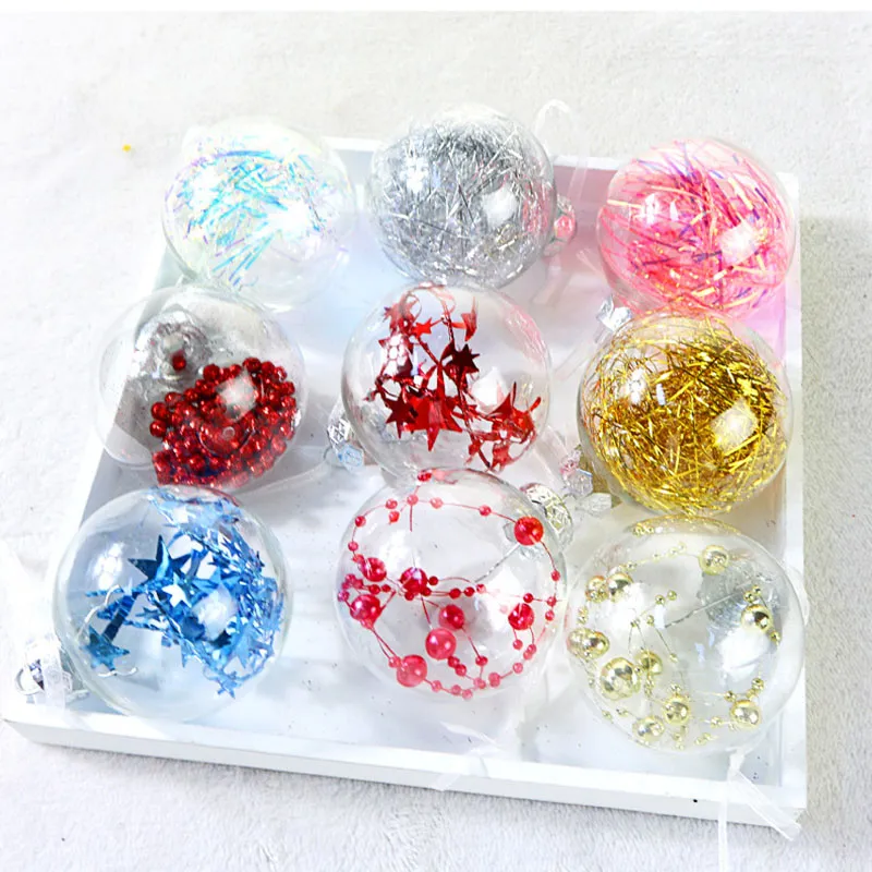 Christmas Decorations Transparent Plastic Ball Baubles 6cm Christmas Tree Ornament Party Wedding Clear Balls