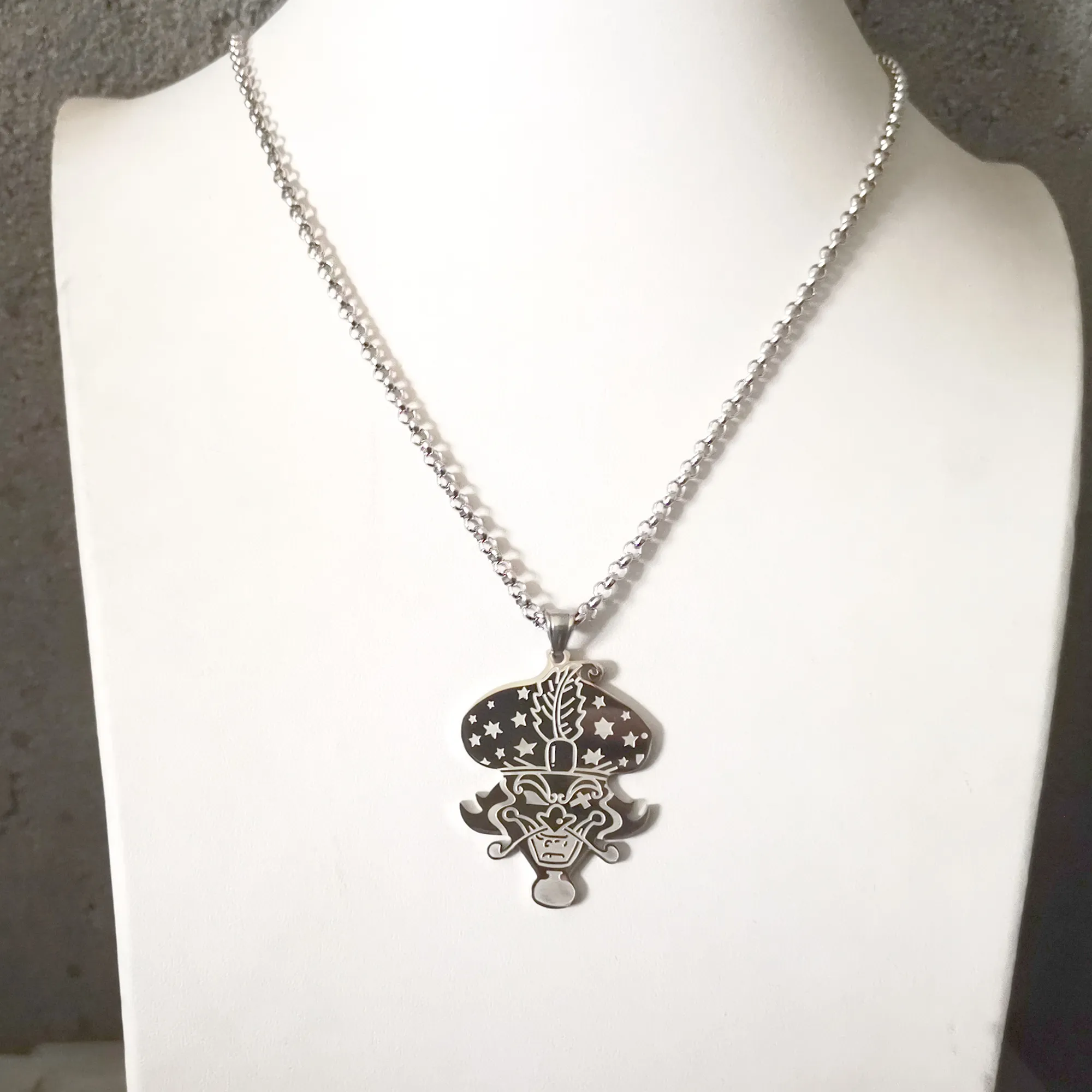 ICP Insane Clown Posse Pendant Necklace with 24 Rolo Chain Stainless Steel 2 Tall