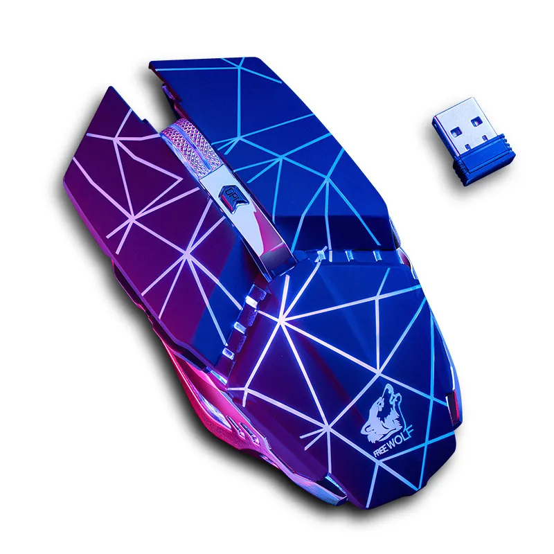 X11 Ricaricabile 2.4G Wireless Silenzioso LED USB Mouse da gioco ergonomico ottico Mouse da surf Laptop/PC