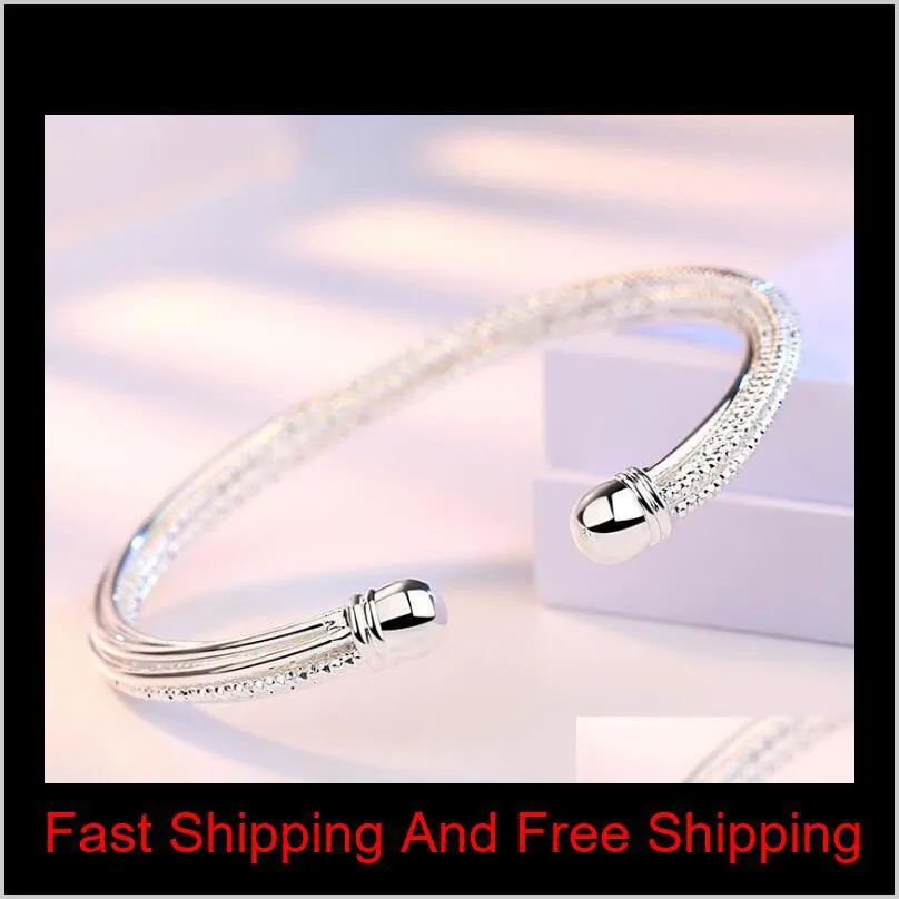 fashion newest 925 sterling silver plated bracelet for women jewelry line designer open bangle bracelets hot sale wholesale