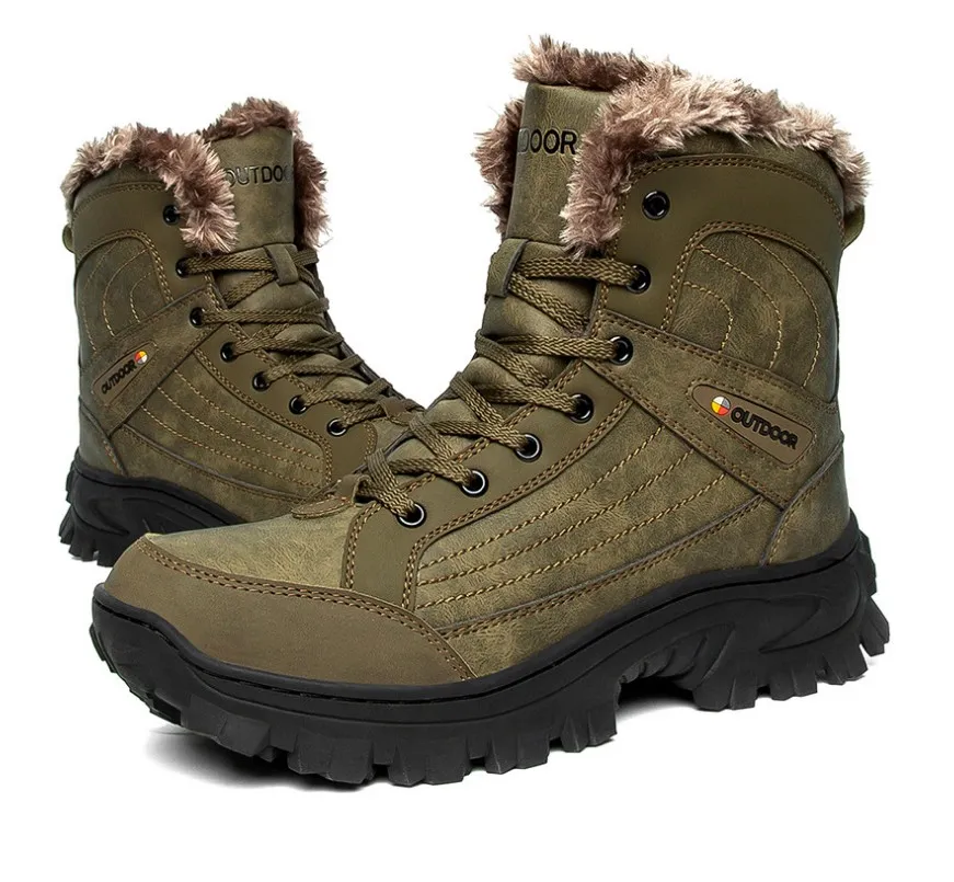 Unisex Snow Boots Varma Plysch Mäns Vattentät Non-Slip Winter Boot Outdoor Vandring Arbetsskor Män Luxurys Sneakers