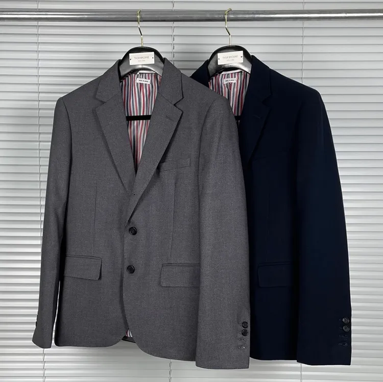 純正品 21ファッションtb Thomブランド正式なブレザー男性イギリスの固体カジュアルスーツ