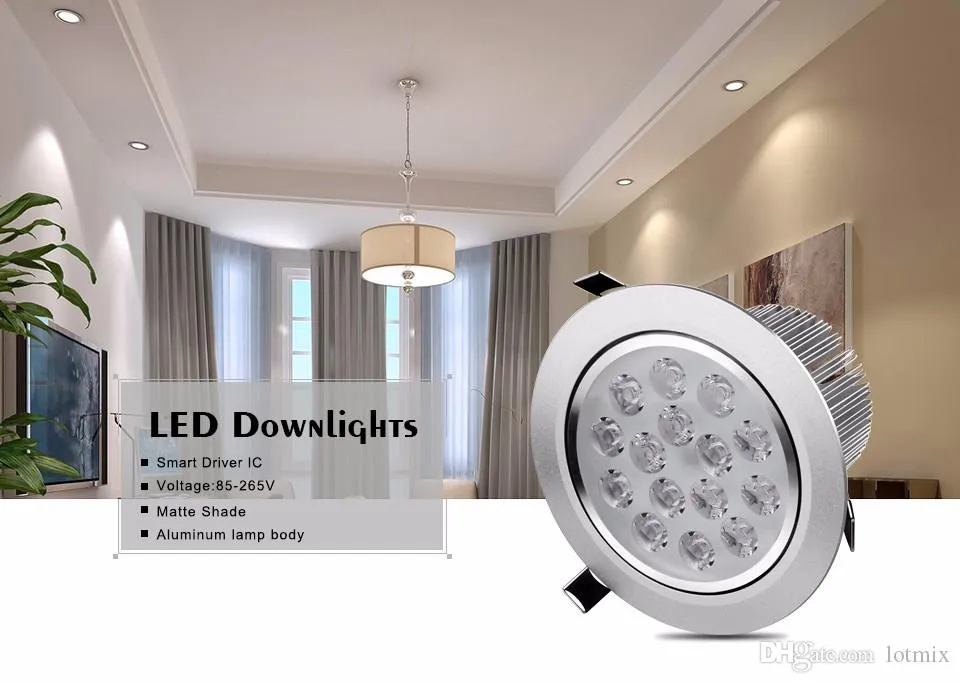 85-265 V LED Celling Spot Radyatör Doğrultucu Sürücü Ile 3 W 5 W 7 W 9 W 12 W 15 W 18 W LED Gömme Downlight Ampul Spot Işık Lambası