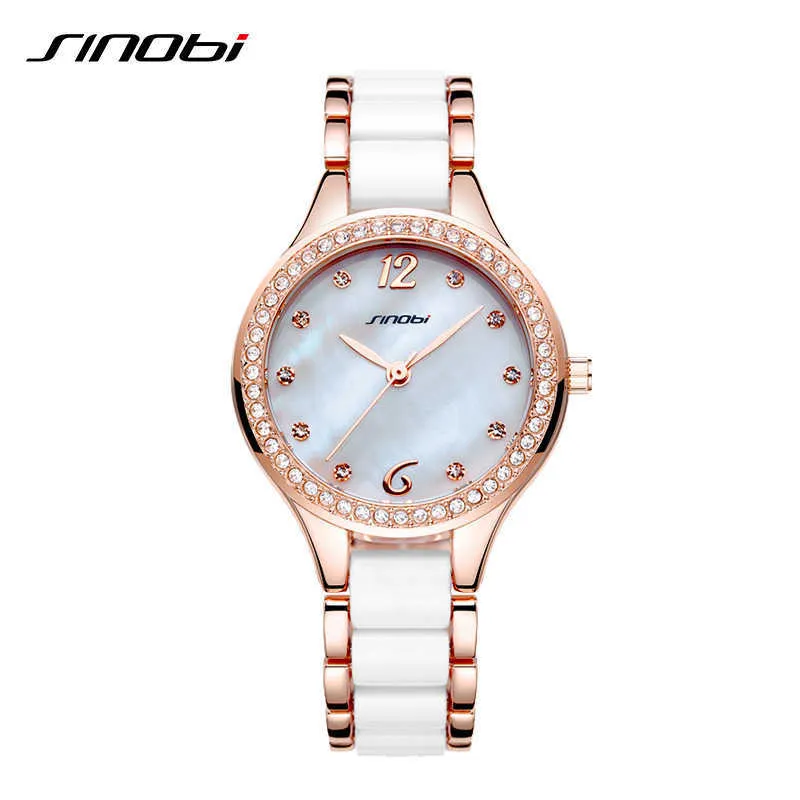 Sinobi Mode Kvinnors Armband Klockor Eleganta Ladies Klockor Rose Gold Armbandsur Luxury Diamond Kvinna Klocka Relojes Mujer Q0524