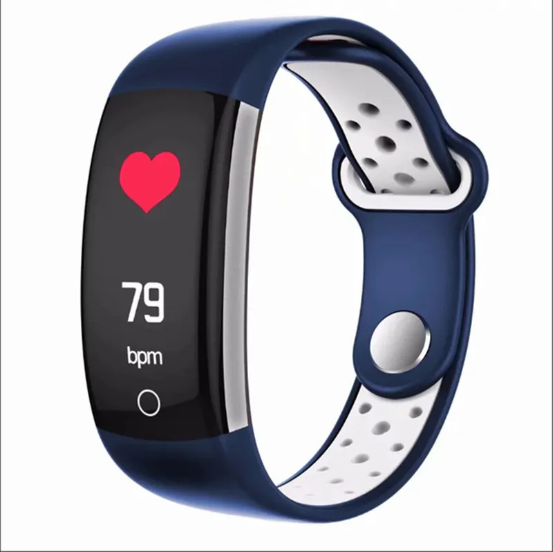 Q6 Fitness Tracker Braccialetto intelligente HR Monitoraggio dell'ossigeno nel sangue Orologi intelligenti Pressione sanguigna Orologio da polso intelligente IP68 impermeabile per iPhone Android