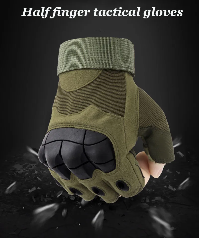 Tactical Half Finger Gloves Army Military Combat Shooting