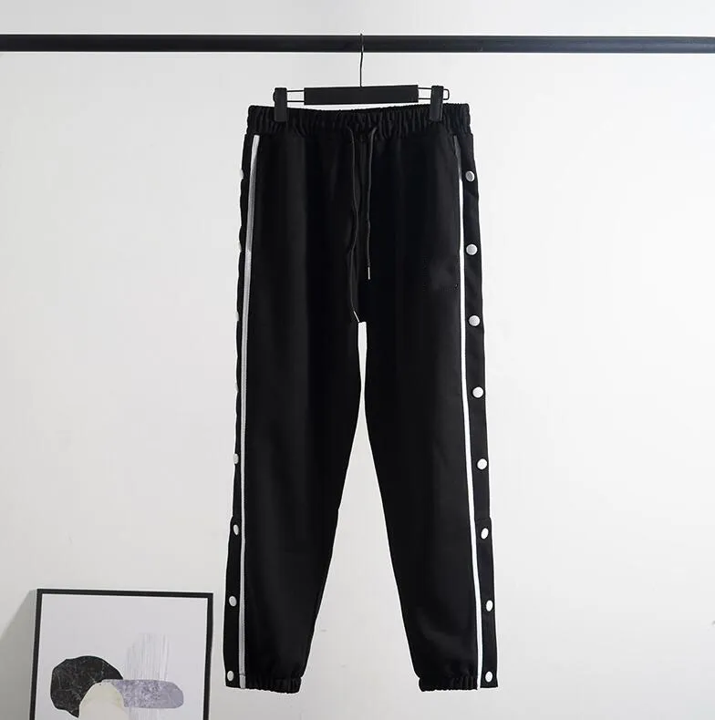 Mens joggers byxor höst män broderi sportkläder dragsko casual tracksuit sweatpants byxor svart vit designer jogger byxor