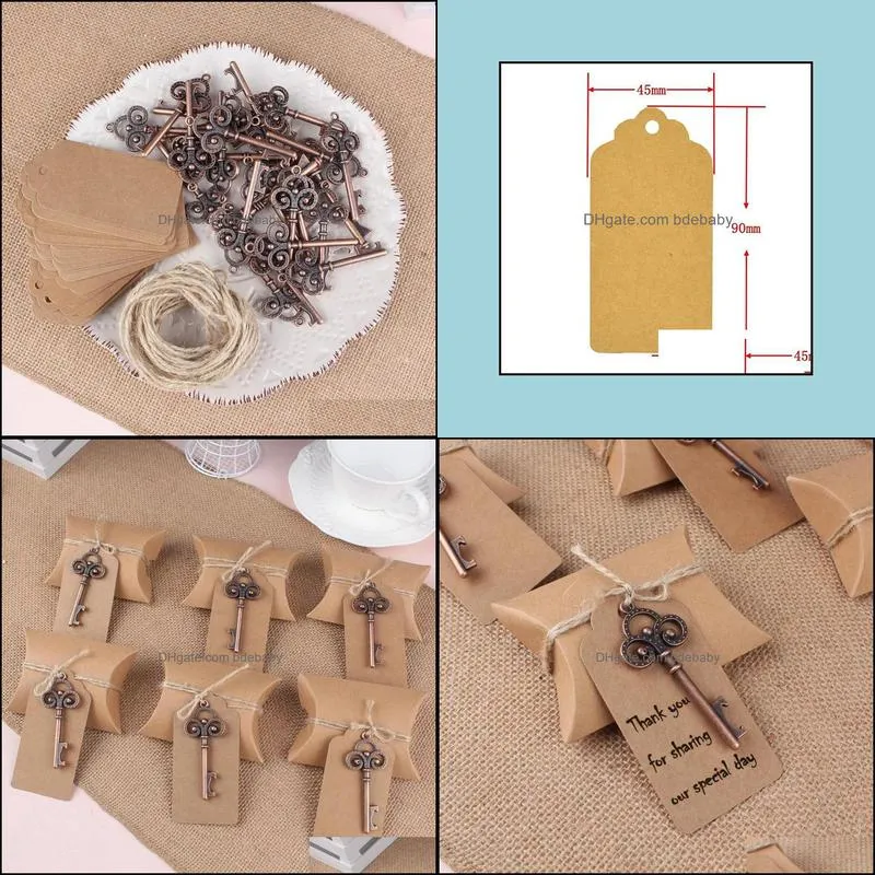 DIY Rustic Wedding Favors Paper Candy bag Bottle Opener Keychain Tag Gifts for Guests Wedding Souvenirs Party Decoration