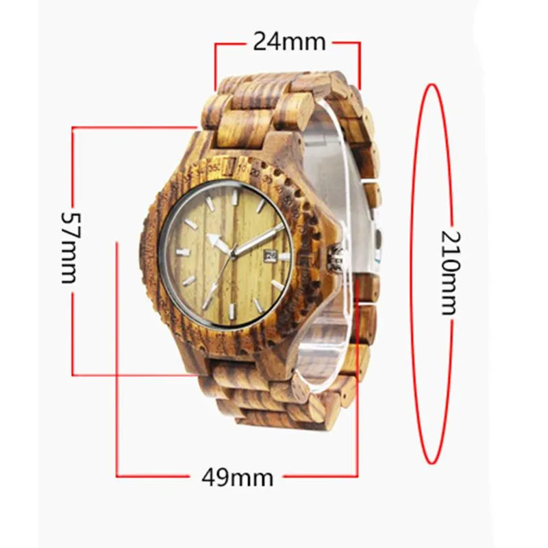 - Большие часы на циферблате для мужчин Bamboo Hand Watch Thin Designer Watch Retro Simple деревянные Quartz Cheap -Neckwatch266Y