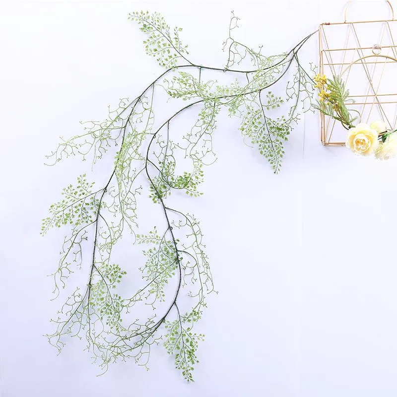 Decorative Flowers & Wreaths 1.2 Meters Artificial Green Plastic Rattan Wedding Decoration DIY Garland Process Simulation Home Wholesale