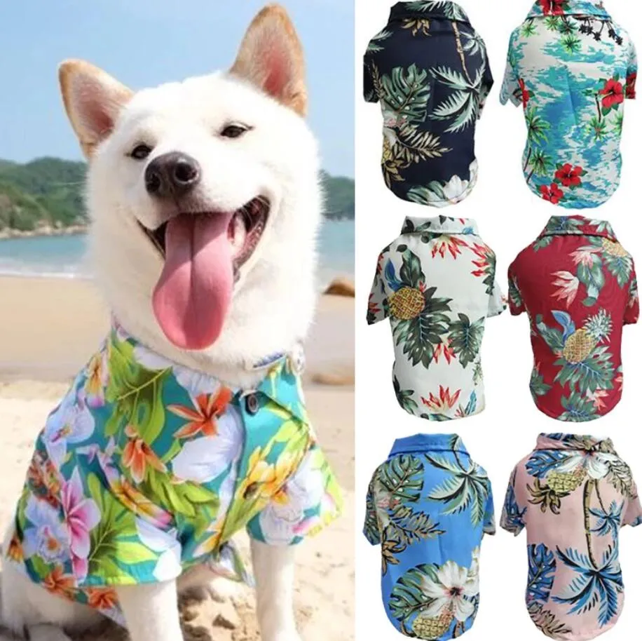 Ropa de estilo hawaiano para perros, Ropa para mascotas de Bulldog Francés, Ropa de verano para perros pequeños, medianos, cachorros, Chihuahua, Ropa para Perro Pug