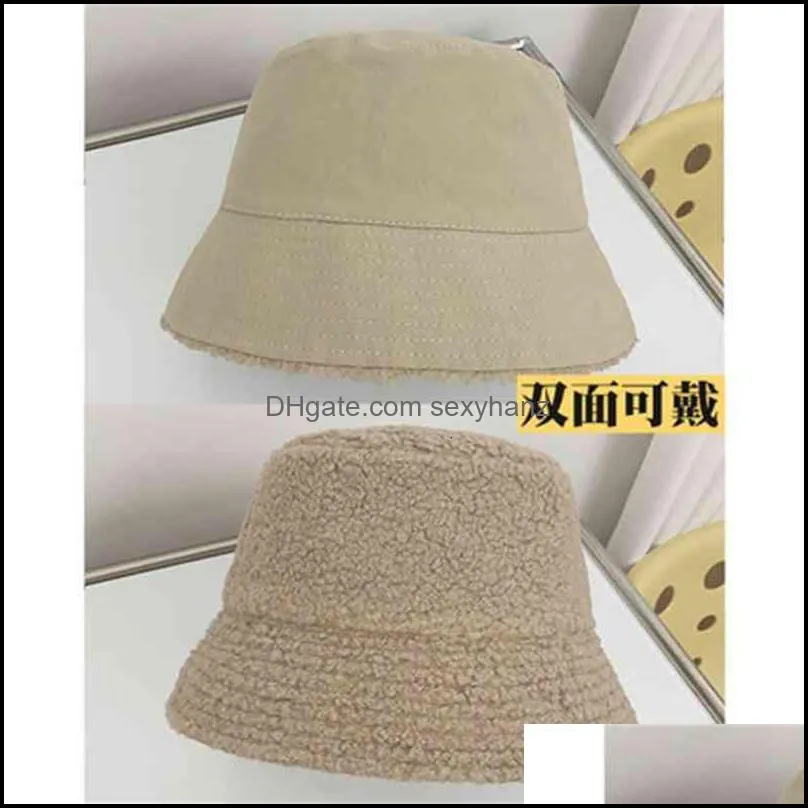 Hats Designer Batong Cashmere Female Double-sided Plush Basin Thickened and Warm in Winter