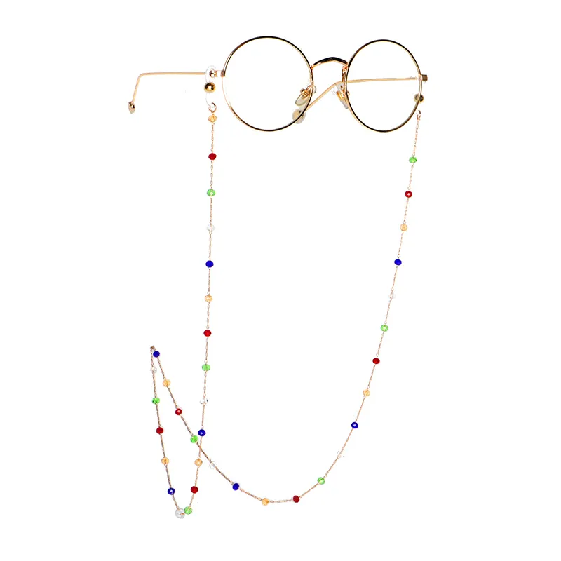 Chaîne de lunettes en cristal clair coloré de luxe pour dames lunettes lanière chaîne de lecture accessoires lunettes de soleil lanière sangle cordon