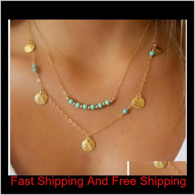 pretty choker collier necklaces boho pearls diamond chain multilayer necklaces for women men bar layered tassel metal gold chain