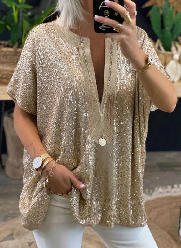Maglia paillettes oro hotsell