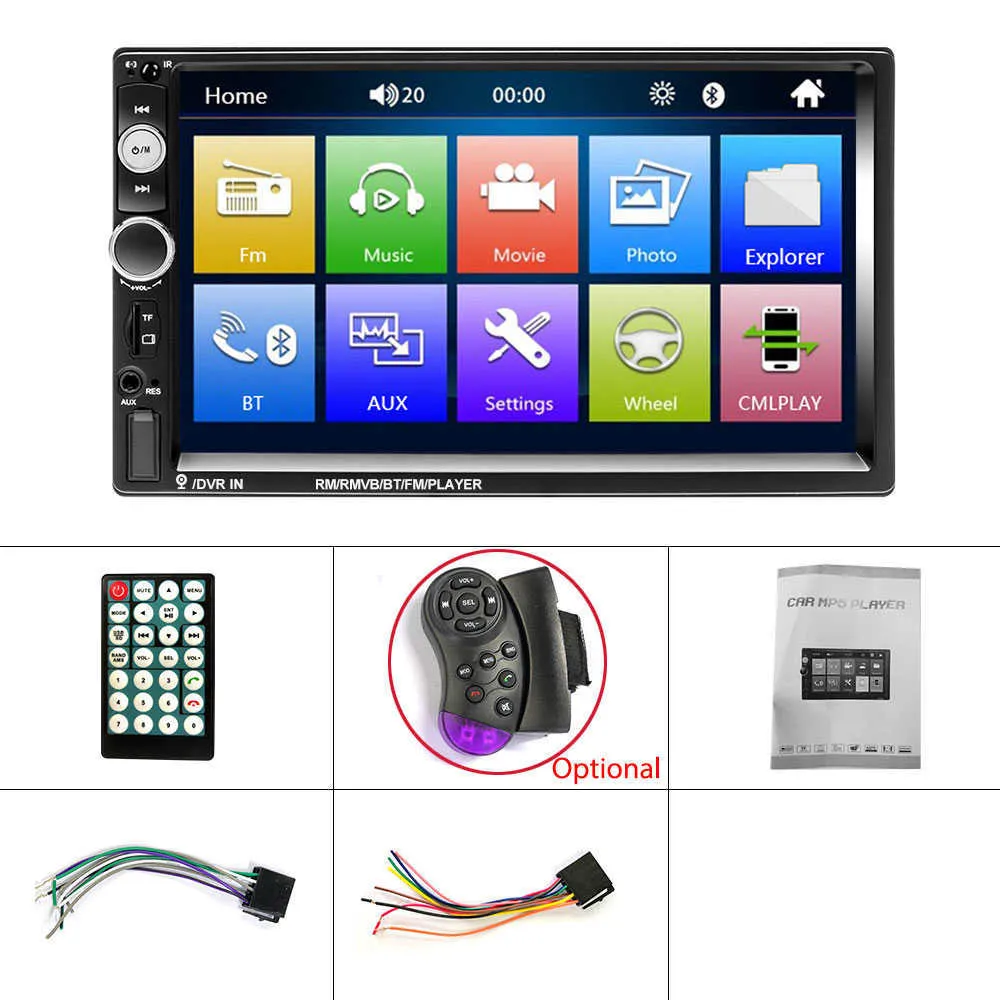 2 din rádio do carro 7 hd autoradio multimídia player 2din tela de toque áudio automático carro dvd player estéreo mp5 bluetooth usb tf fm 328g