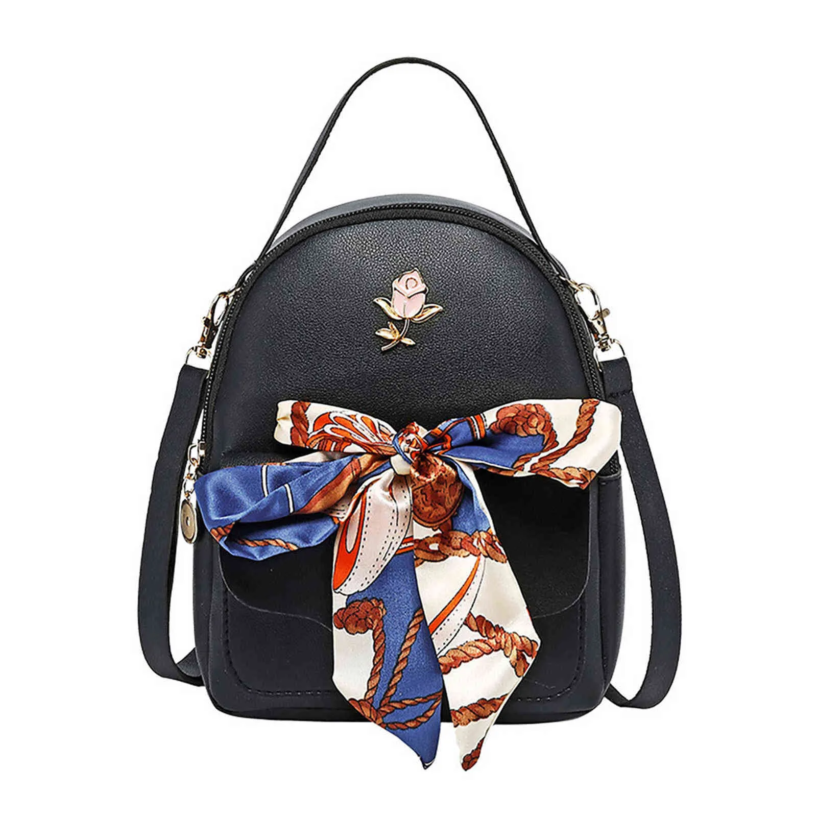 Kobiety Mini Plecak 2020 Moda Multi Funkcja Torba Szkolna PU Skóra Crossbody Plecak Torebka Bow Bandaż Bolsa Feminina Y1105