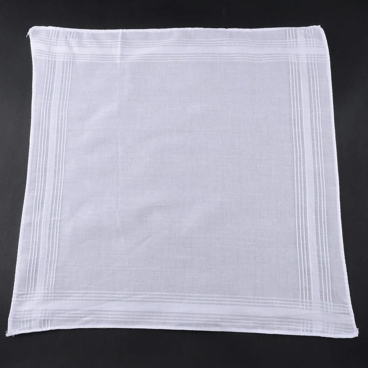 5pcs Squares Hanky White Pocket Cotton Handkerchiefs Hankie Hanky with Stripe Men 40*40cm Home Decoration Vintage Gift Hankies