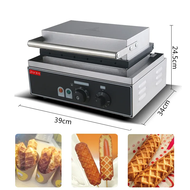 Macchina elettrica professionale per salsicce per waffle, croccante, francese, hot dog, lecca-lecca, colazione, padella, hot dog, cottura al mais, barbecue, grill