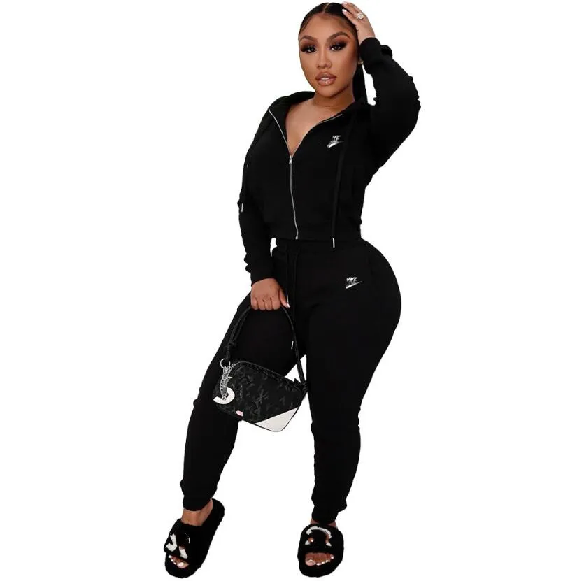 Designer Mulheres Tracksuits Off Ombro Outfits Hoodie Leggings 2 Peça Define Sexy Calças Bodycon Calças Vestuário Crop Top Moda Roupas de Queda