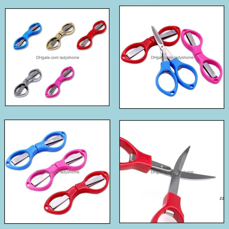 Folding Stainless Steel Scissors Fishing Scissor Keychain Camping Mini Cutter School Stationery HWE8232