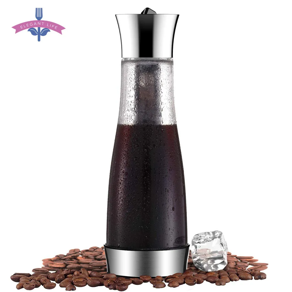 Coffee Maker Pot Mocha Cold Brew Cafetera Filter Coffee Pot Leakproof Thick Glass Tea Infuser Percolator Tool Espresso Maker 210309